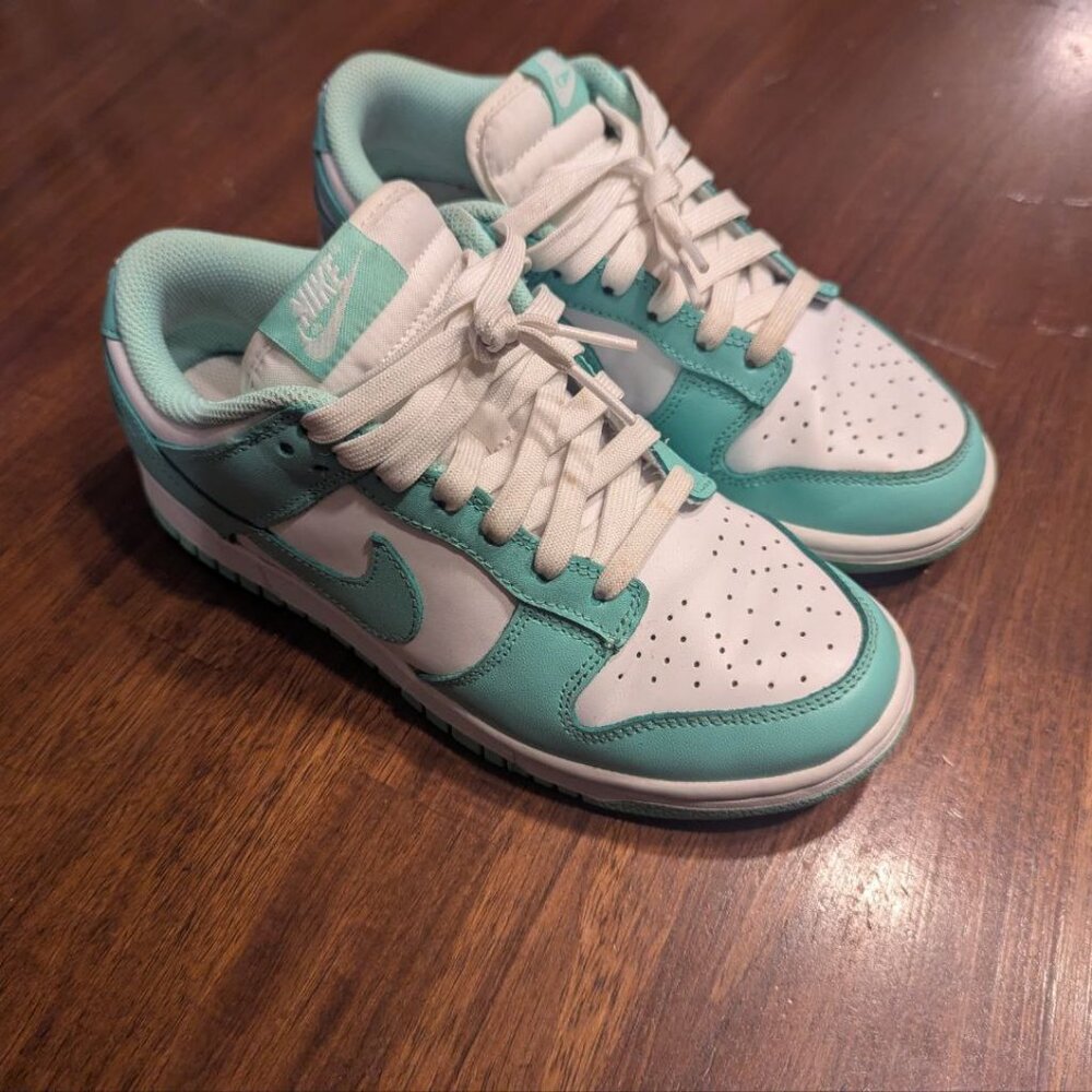 Nike Women's Aqua and White Sneakers